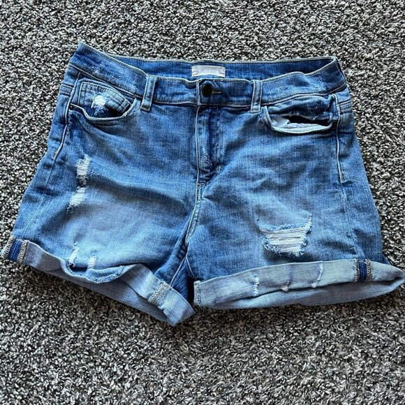 Altar'd State Pants - Altar'd State Blue Distressed Denim Shorts Size 11 Coquette Denim Festival Jorts